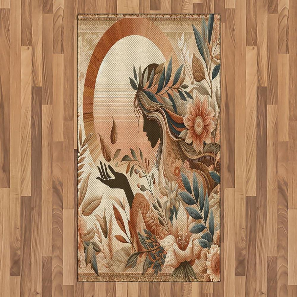 imageAmbesonne Classic Area Rug Hedonistic Pampered Room in Muted Tones Neutral Colors Rich Ornament Flat Woven Accent Rug for Living Room Bedroom Dining Room 4 X 5 7quot Coconut and Off WhiteSlate Blue and Pale Rust