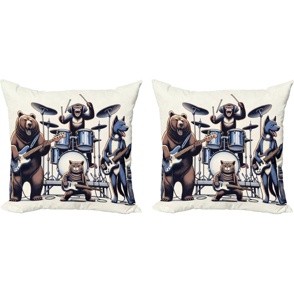 imageAmbesonne Classic Decorative Throw Pillow Case Pack of 2 Extravagant Hall with Oceanic and Neutral Color Details Room View Print Couch Bedroom Living Room Cushion Cover 18quot Coconut and Sea BlueLavender Blue Brown White