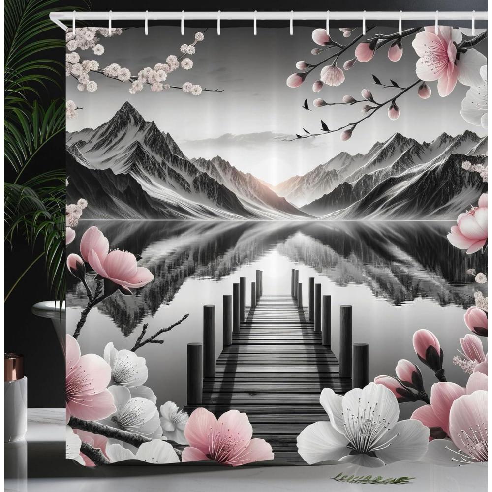 imageAmbesonne Classic Shower Curtain Hedonistic Pampered Room in Muted Tones Neutral Colors Rich Ornament Cloth Fabric Bathroom Decor Set with Hooks 69quot W x 84quot L Coconut and Off WhiteGrey and Blush