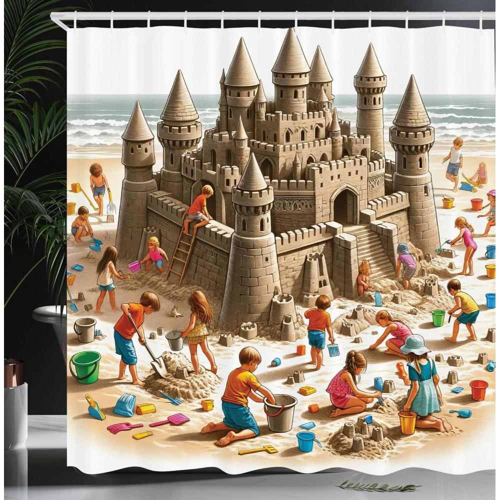 imageAmbesonne Classic Shower Curtain Hedonistic Pampered Room in Muted Tones Neutral Colors Rich Ornament Cloth Fabric Bathroom Decor Set with Hooks 69quot W x 84quot L Coconut and Off WhiteCamel Burnt Orange
