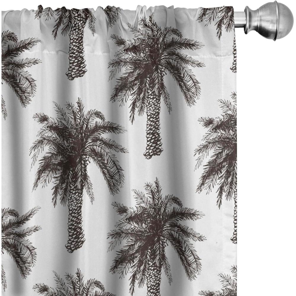 imageAmbesonne Eucalyptus Curtains Modern Themed Branches on Marble Print Abstarct and Neutral Swirls Window Treatments 2 Panel Set for Living Room Bedroom Pair of  28quot x 63quot Grey Teal and Sage GreenBrown White