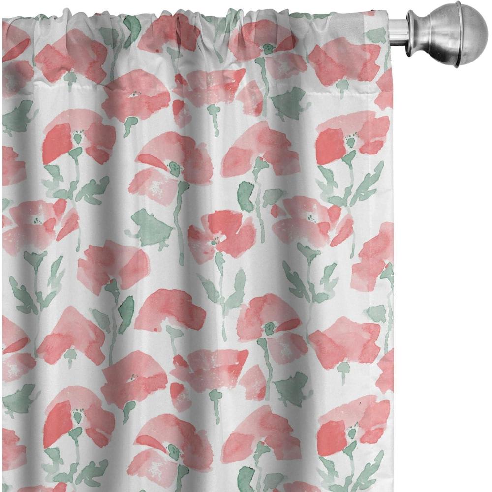 imageAmbesonne Eucalyptus Curtains Modern Themed Branches on Marble Print Abstarct and Neutral Swirls Window Treatments 2 Panel Set for Living Room Bedroom Pair of  28quot x 63quot Grey Teal and Sage GreenReseda Green