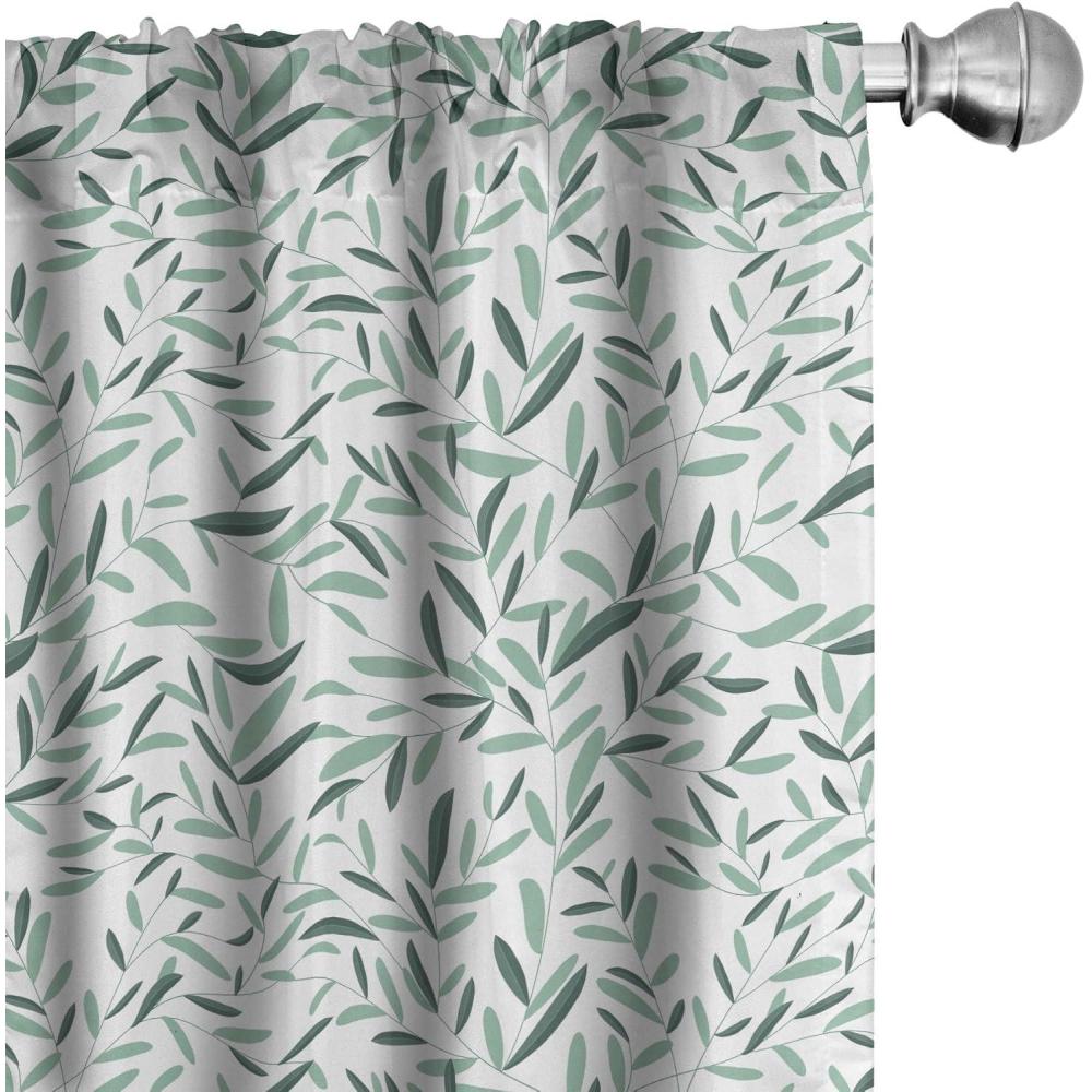 imageAmbesonne Eucalyptus Curtains Modern Themed Branches on Marble Print Abstarct and Neutral Swirls Window Treatments 2 Panel Set for Living Room Bedroom Pair of  28quot x 63quot Grey Teal and Sage GreenGreen White