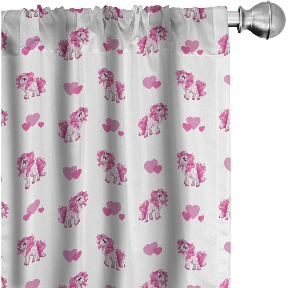imageAmbesonne Eucalyptus Curtains Modern Themed Branches on Marble Print Abstarct and Neutral Swirls Window Treatments 2 Panel Set for Living Room Bedroom Pair of 28quot x 63quot Grey Teal and Sage GreenHot Pink White