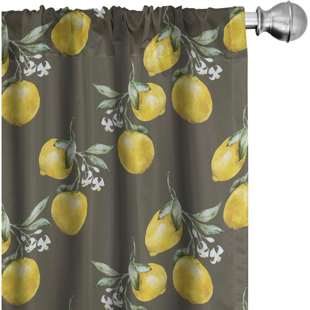 imageAmbesonne Eucalyptus Curtains Modern Themed Branches on Marble Print Abstarct and Neutral Swirls Window Treatments 2 Panel Set for Living Room Bedroom Pair of 28quot x 63quot Grey Teal and Sage GreenGreen Olive
