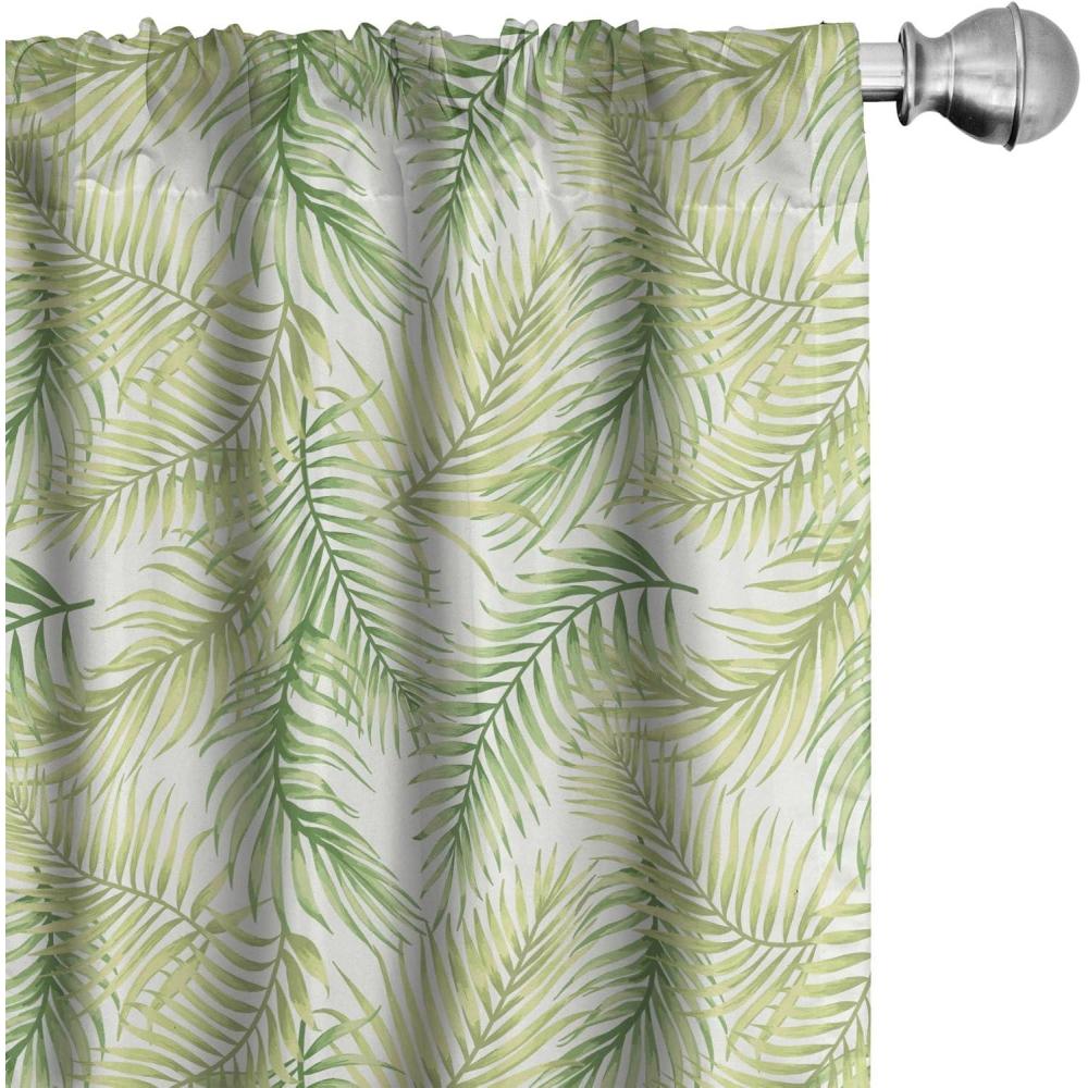 imageAmbesonne Eucalyptus Curtains Modern Themed Branches on Marble Print Abstarct and Neutral Swirls Window Treatments 2 Panel Set for Living Room Bedroom Pair of 28quot x 63quot Grey Teal and Sage GreenGreen Fern