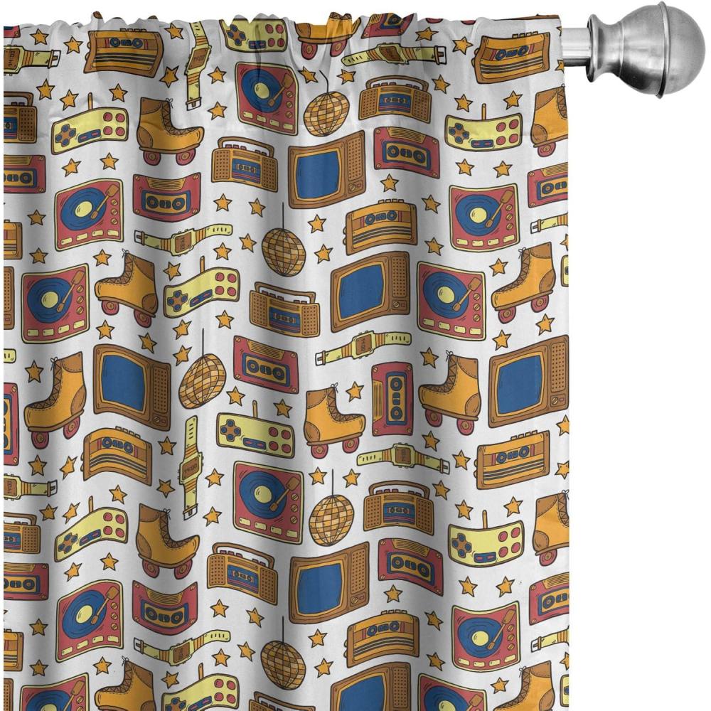 imageAmbesonne Eucalyptus Curtains Modern Themed Branches on Marble Print Abstarct and Neutral Swirls Window Treatments 2 Panel Set for Living Room Bedroom Pair of  28quot x 63quot Grey Teal and Sage GreenMustard