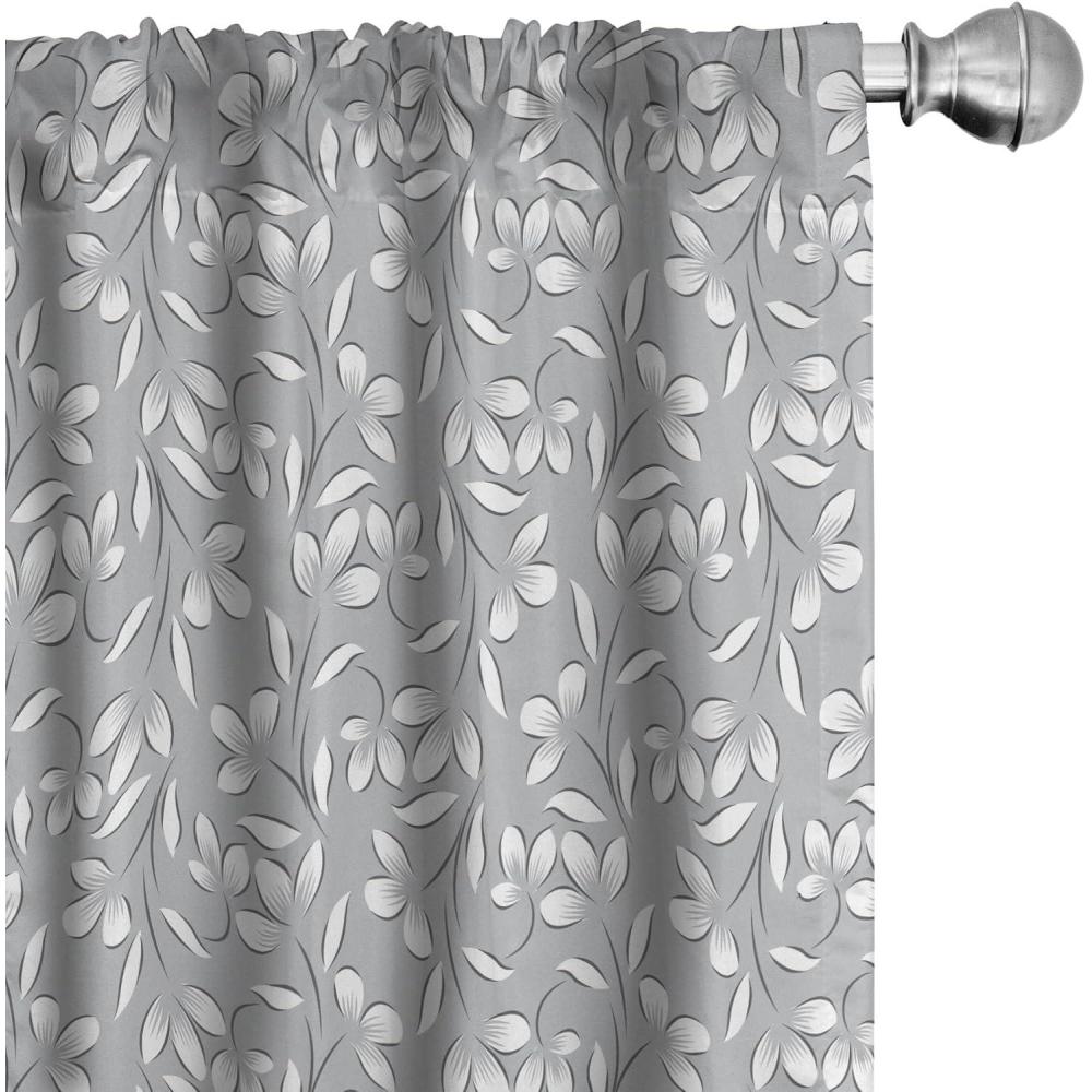 imageAmbesonne Eucalyptus Curtains Modern Themed Branches on Marble Print Abstarct and Neutral Swirls Window Treatments 2 Panel Set for Living Room Bedroom Pair of 28quot x 63quot Grey Teal and Sage GreenDimgrey White