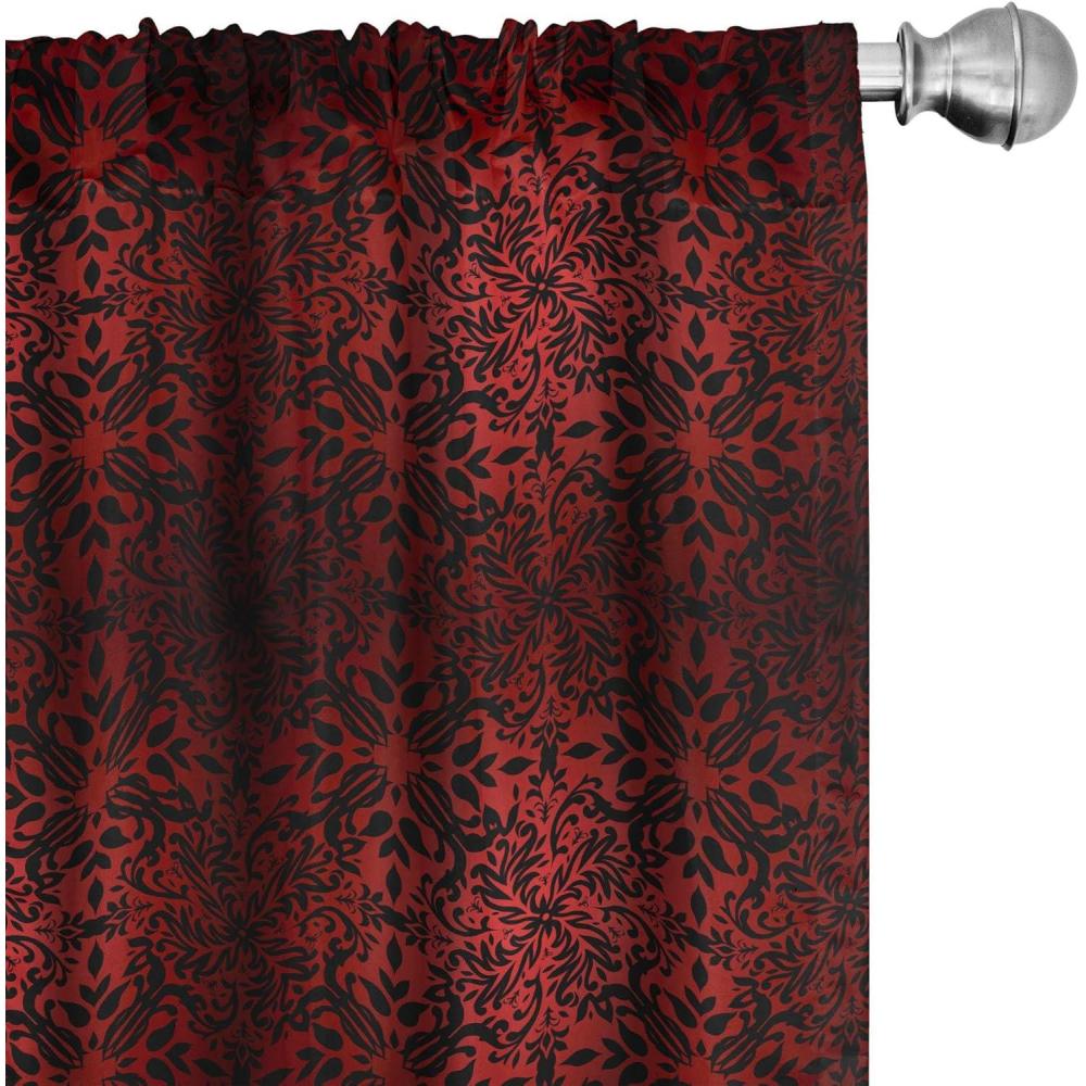 imageAmbesonne Eucalyptus Curtains Modern Themed Branches on Marble Print Abstarct and Neutral Swirls Window Treatments 2 Panel Set for Living Room Bedroom Pair of 28quot x 63quot Grey Teal and Sage GreenVermilion Black
