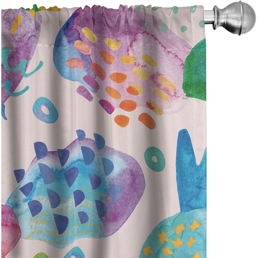imageAmbesonne Floral Boho Curtains Dreamy Autumn Time Flowers Pattern with Romantic Aura Neutral Art Window Treatments 2 Panel Set for Living Room Bedroom Pair of 28quot x 95quot Pale Pink Coral WhitePale Pink Dark Indigo