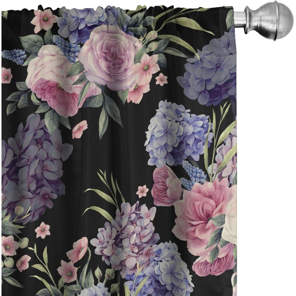 imageAmbesonne Floral Boho Curtains Dreamy Autumn Time Flowers Pattern with Romantic Aura Neutral Art Window Treatments 2 Panel Set for Living Room Bedroom Pair of 28quot x 95quot Pale Pink Coral WhitePistachio Green Lilac