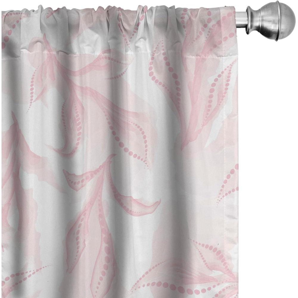 imageAmbesonne Floral Boho Curtains Dreamy Autumn Time Flowers Pattern with Romantic Aura Neutral Art Window Treatments 2 Panel Set for Living Room Bedroom Pair of 28quot x 95quot Pale Pink Coral WhitePale Pink Blush White