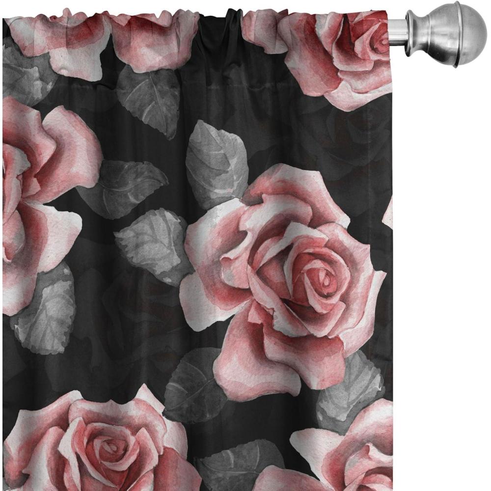 imageAmbesonne Floral Boho Curtains Dreamy Autumn Time Flowers Pattern with Romantic Aura Neutral Art Window Treatments 2 Panel Set for Living Room Bedroom Pair of 28quot x 95quot Pale Pink Coral WhitePale Pink Pale Grey