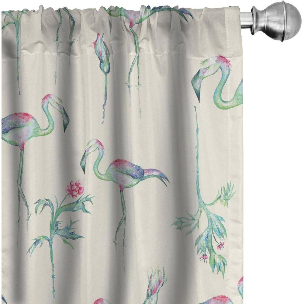 imageAmbesonne Floral Curtains Retro Chamomile Like Petals Neutral Flower Silhouettes on Brownish Back Window Treatments 2 Panel Set for Living Room Bedroom Pair of 28quot x 63quot Pale Mustard PaprikaDark Coral and Pale Green
