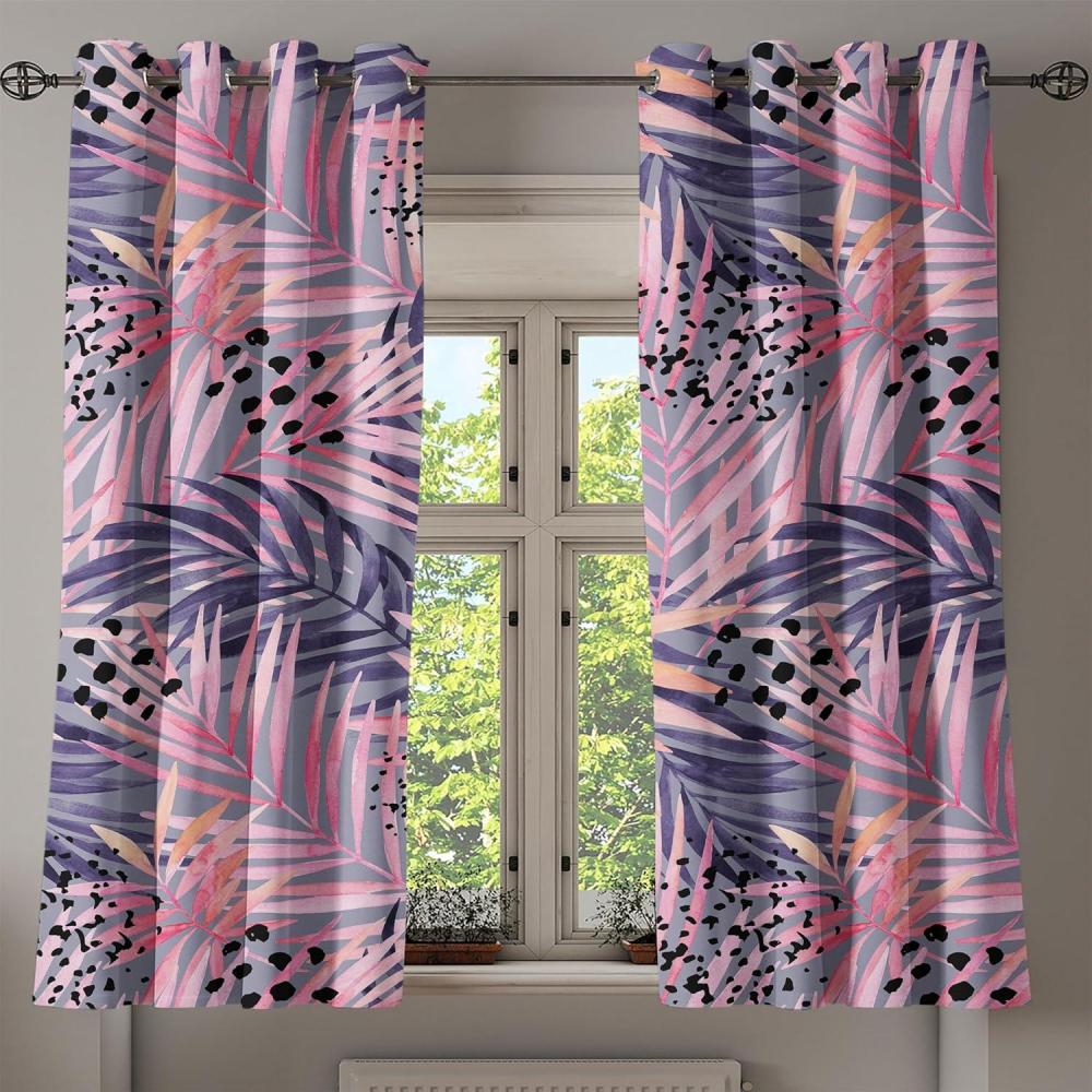 imageAmbesonne Floral Design Grommet Curtain Abstract Boho Inspirations Neutral Flowers Silhouettes on Grunge Back Decorative 2Panel Window Drapes for Bedroom Living Room 50quot x 120quot Dimgray Pale GreySoft Pink Eggplant Coral