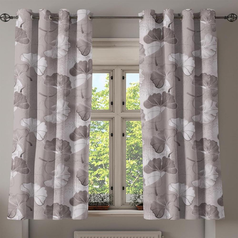 imageAmbesonne Floral Design Grommet Curtain Abstract Boho Inspirations Neutral Flowers Silhouettes on Grunge Back Decorative 2Panel Window Drapes for Bedroom Living Room 50quot x 120quot Dimgray Pale GreyDimgray Pale Grey