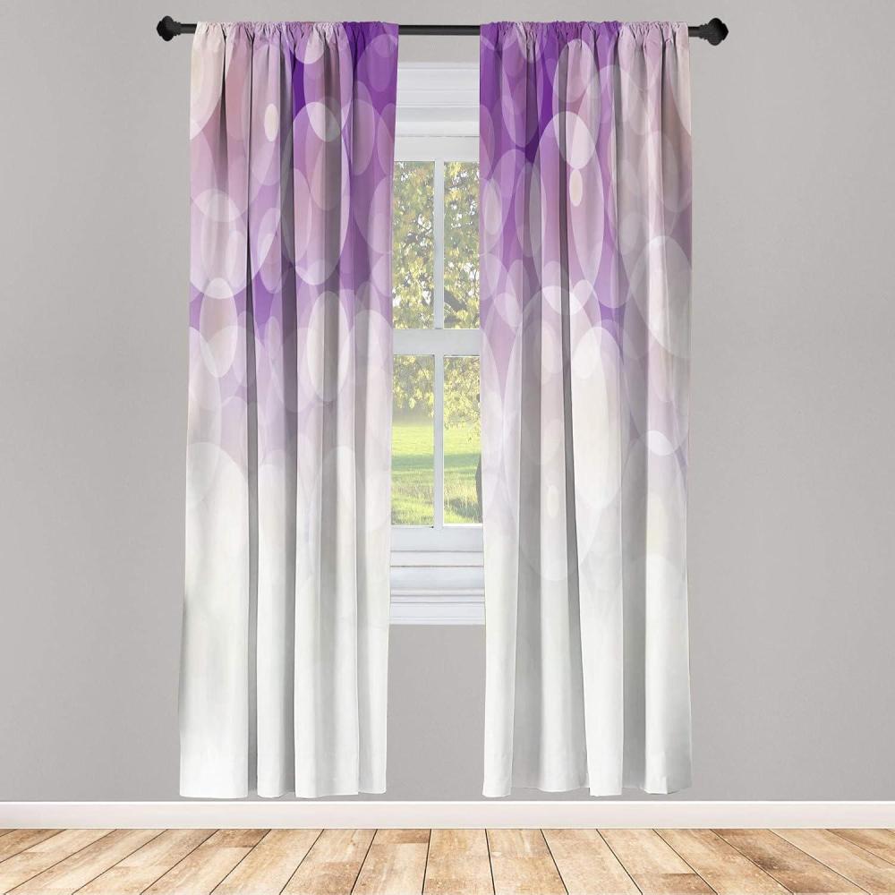 imageAmbesonne Floral Window Curtains Pack of 2 Minimalist Design Cozy Neutral Farmhouse Plaid with Leaves and Flowers Lightweight Set ampamp Rod Pocket 4 Panels of 28quot x 63quot Sage Green Blue YellowCoconut Violet