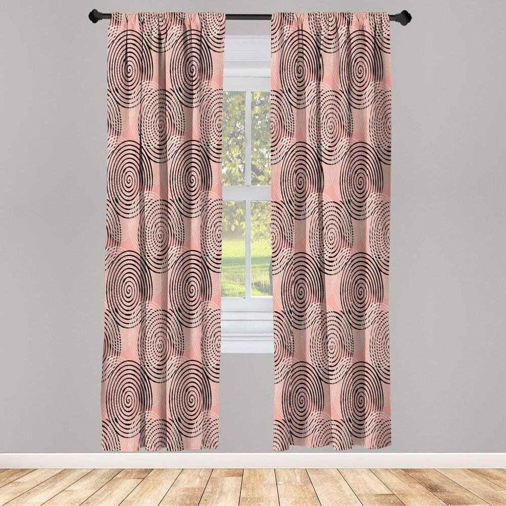 imageAmbesonne Floral Window Curtains Pack of 2 Minimalist Design Cozy Neutral Farmhouse Plaid with Leaves and Flowers Lightweight Set ampamp Rod Pocket 4 Panels of  28quot x 63quot Sage Green Blue YellowBlue Black