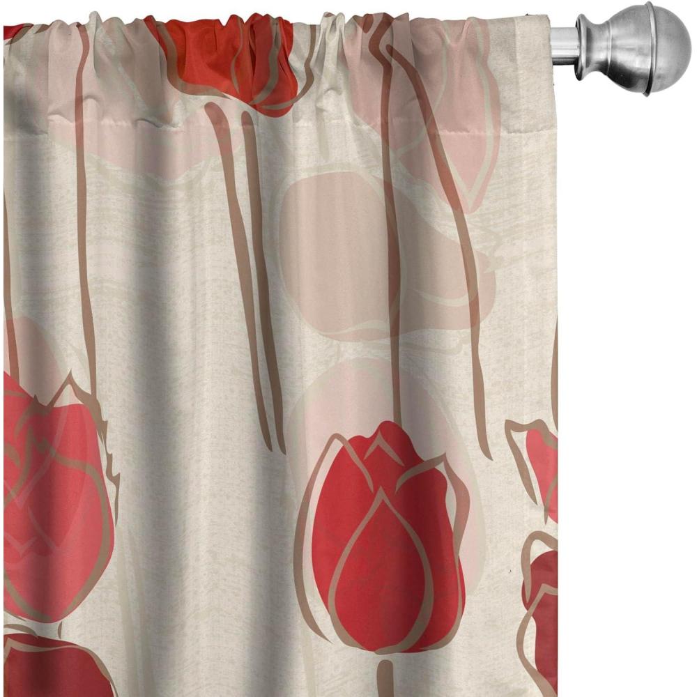 imageAmbesonne Flowers Curtains Watercolor Floral Design with Neutral Colors Boho Leaves Autumn Vibes Window Treatments 2 Panel Set for Living Room Bedroom Pair of 28quot x 63quot Deep Sky Blue Sand BrownDark Coral Eggshell