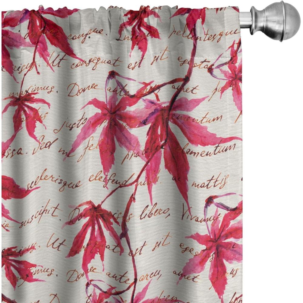imageAmbesonne Flowers Curtains Watercolor Floral Design with Neutral Colors Boho Leaves Autumn Vibes Window Treatments 2 Panel Set for Living Room Bedroom Pair of 28quot x 63quot Deep Sky Blue Sand BrownHot Pink Dark Coral