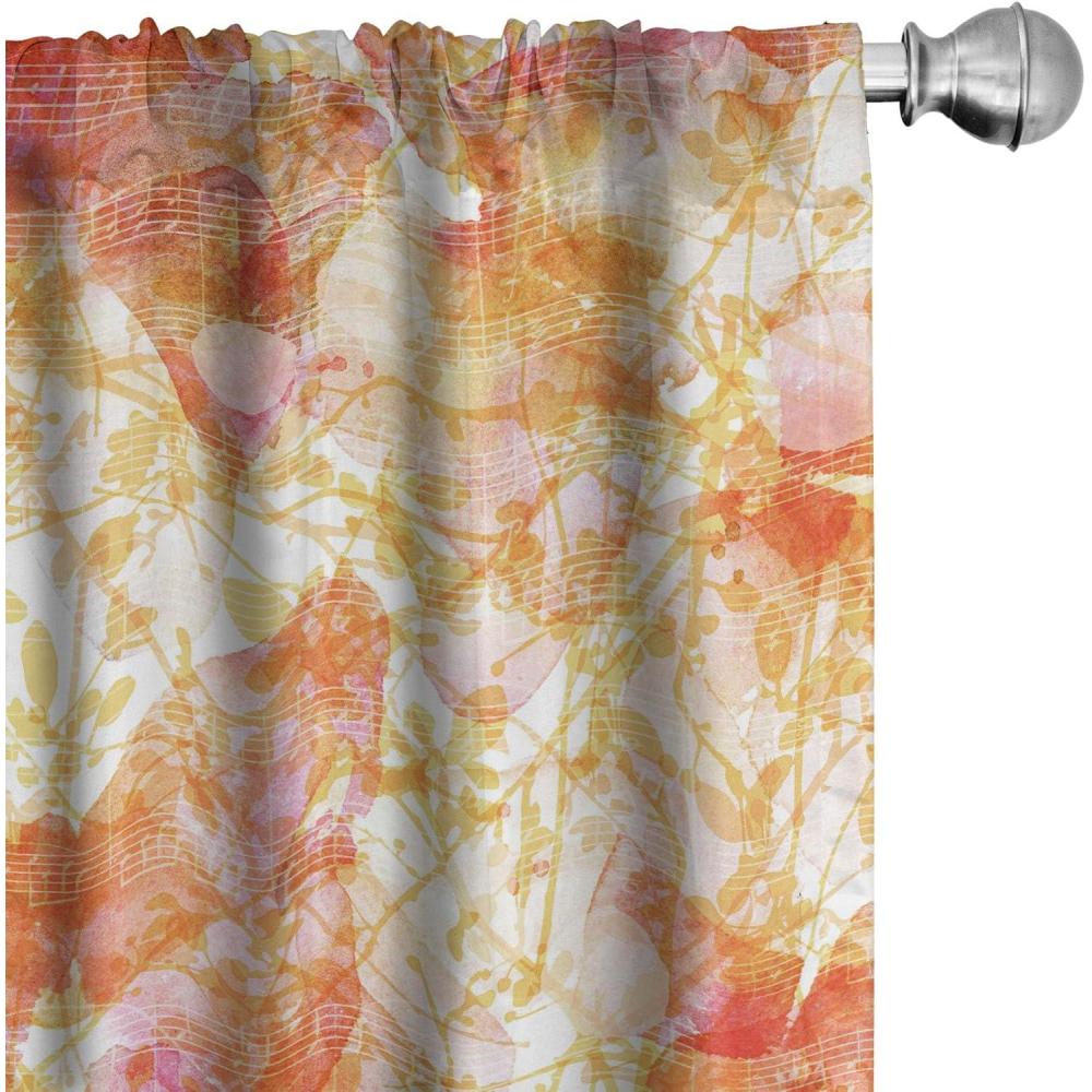 imageAmbesonne Flowers Curtains Watercolor Floral Design with Neutral Colors Boho Leaves Autumn Vibes Window Treatments 2 Panel Set for Living Room Bedroom Pair of 28quot x 63quot Deep Sky Blue Sand BrownGreen Dark Coral
