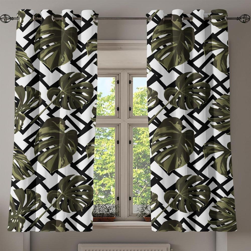 imageAmbesonne Jungle Boho Grommet Curtain Dreamy Silhouettes of Flowers Vintage Drawn with Lines Neutral Art Decorative 2Panel Window Drapes for Bedroom Living Room 50quot x 63quot Almond Green Sea GreenPeacock Green Dark Green