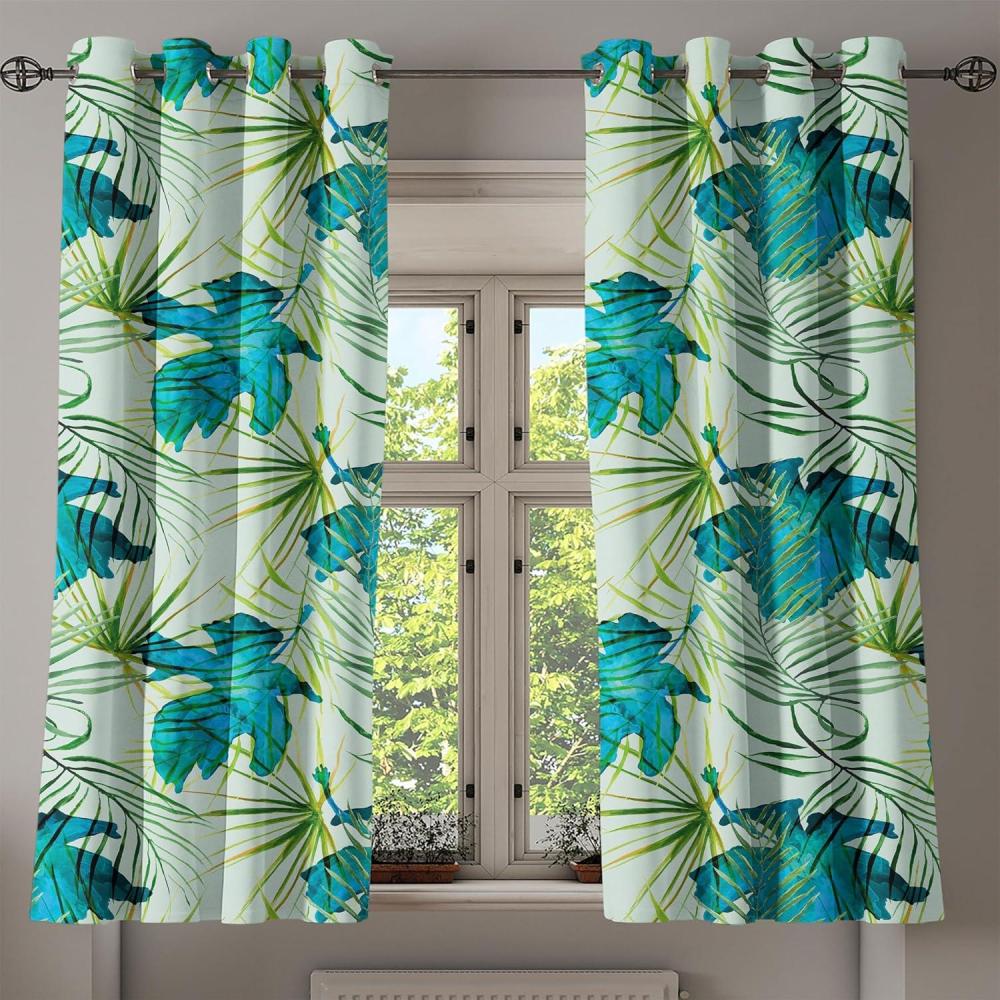 imageAmbesonne Jungle Boho Grommet Curtain Dreamy Silhouettes of Flowers Vintage Drawn with Lines Neutral Art Decorative 2Panel Window Drapes for Bedroom Living Room 50quot x 63quot Almond Green Sea GreenSea Blue Almond Green