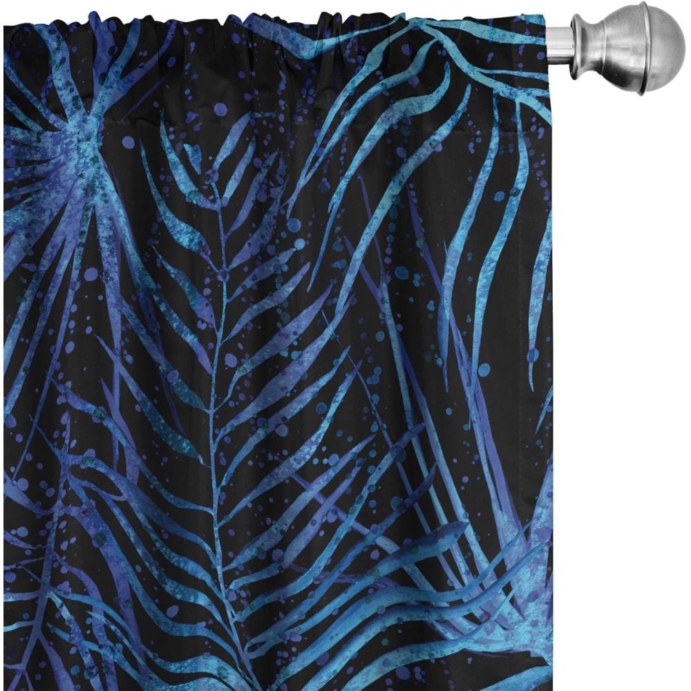 imageAmbesonne Leaf Print Curtains Neutral Toned Woodland Branches Leaves Design on Grunge Striped Back Window Treatments 2 Panel Set for Living Room Bedroom Pair of 28quot x 95quot Grey Teal Pale RedwoodIndigo Dark Lavender
