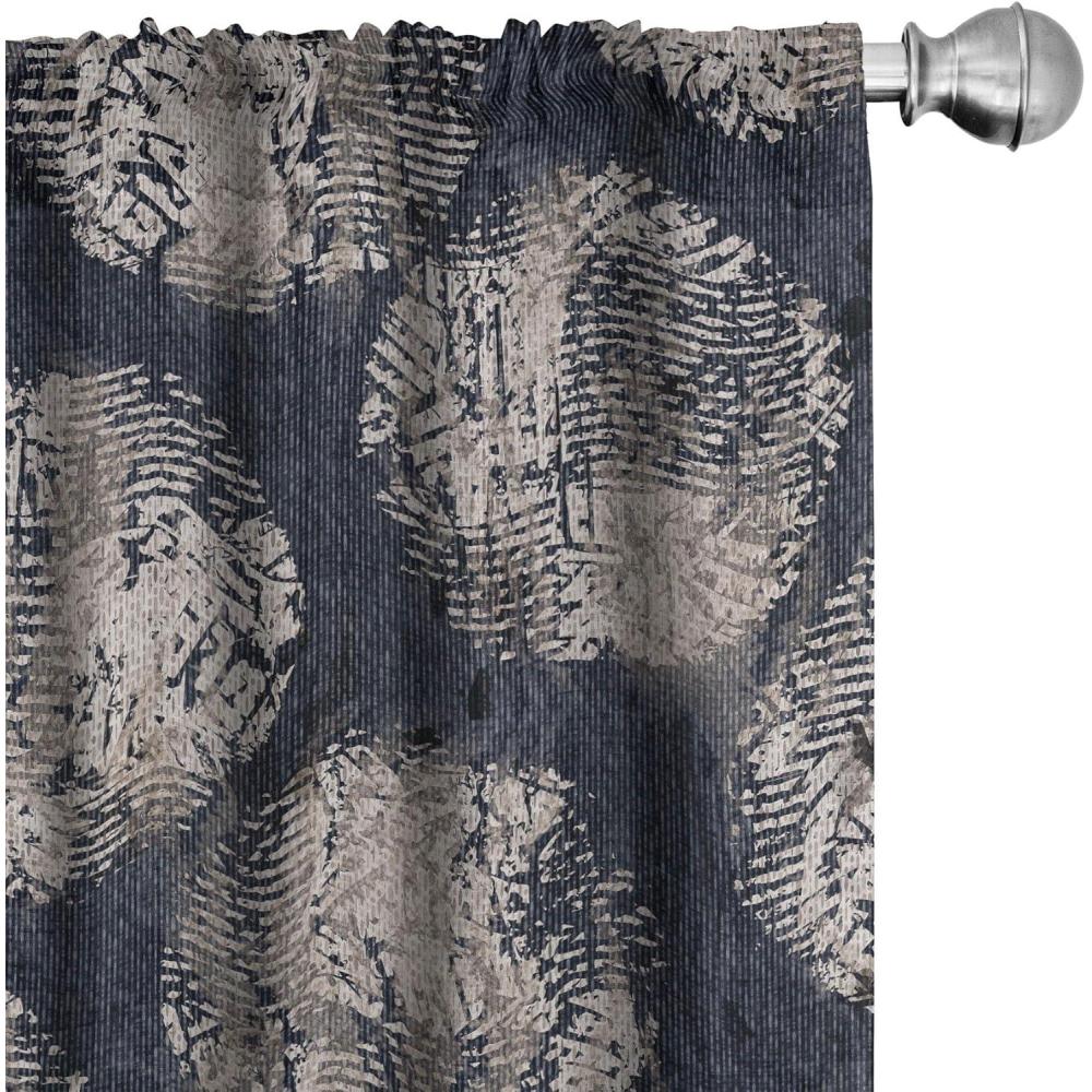 imageAmbesonne Leaf Print Curtains Neutral Toned Woodland Branches Leaves Design on Grunge Striped Back Window Treatments 2 Panel Set for Living Room Bedroom Pair of 28quot x 95quot Grey Teal Pale RedwoodDark Blue Grey and Warm Taupe