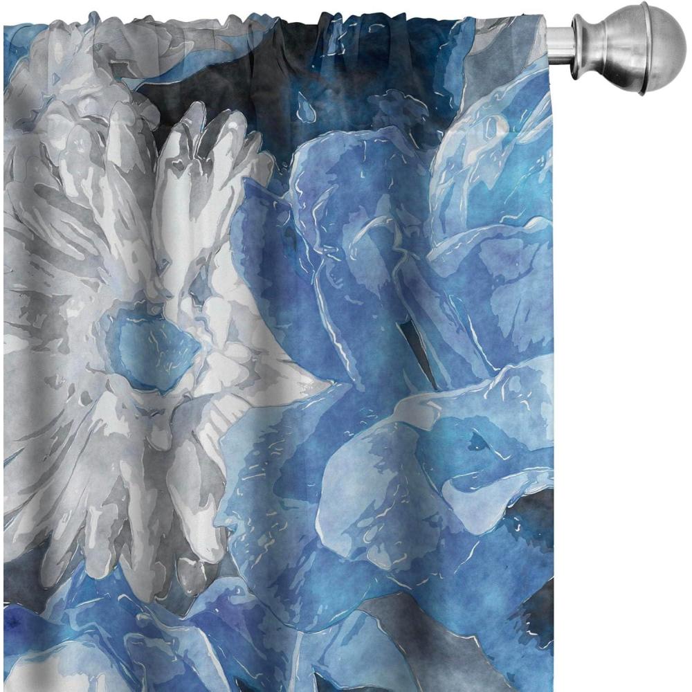 imageAmbesonne Leaf Print Curtains Neutral Toned Woodland Branches Leaves Design on Grunge Striped Back Window Treatments 2 Panel Set for Living Room Bedroom Pair of 28quot x 95quot Grey Teal Pale RedwoodPale Grey Cobalt Blue