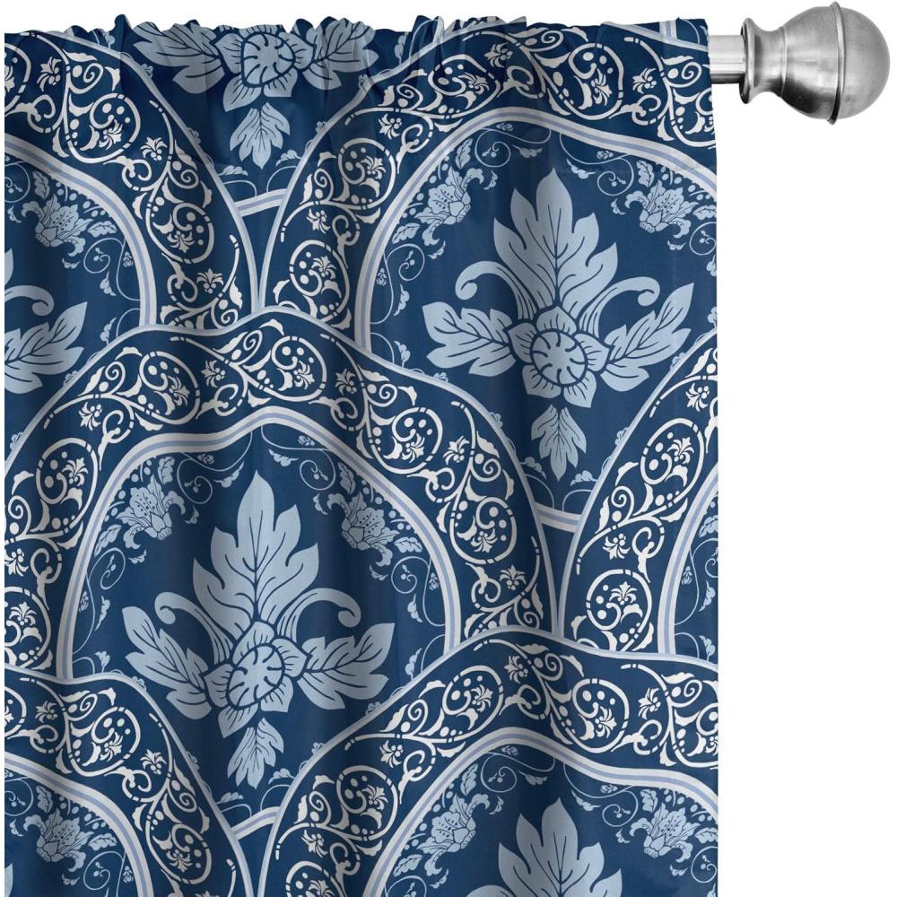 imageAmbesonne Leaf Print Curtains Neutral Toned Woodland Branches Leaves Design on Grunge Striped Back Window Treatments 2 Panel Set for Living Room Bedroom Pair of 28quot x 95quot Grey Teal Pale RedwoodWhite and Dark Lavender