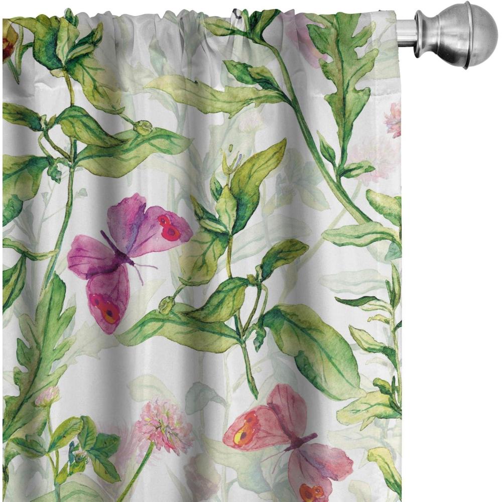 imageAmbesonne Leaf Print Curtains Neutral Toned Woodland Branches Leaves Design on Grunge Striped Back Window Treatments 2 Panel Set for Living Room Bedroom Pair of 28quot x 95quot Grey Teal Pale RedwoodGreen Magenta