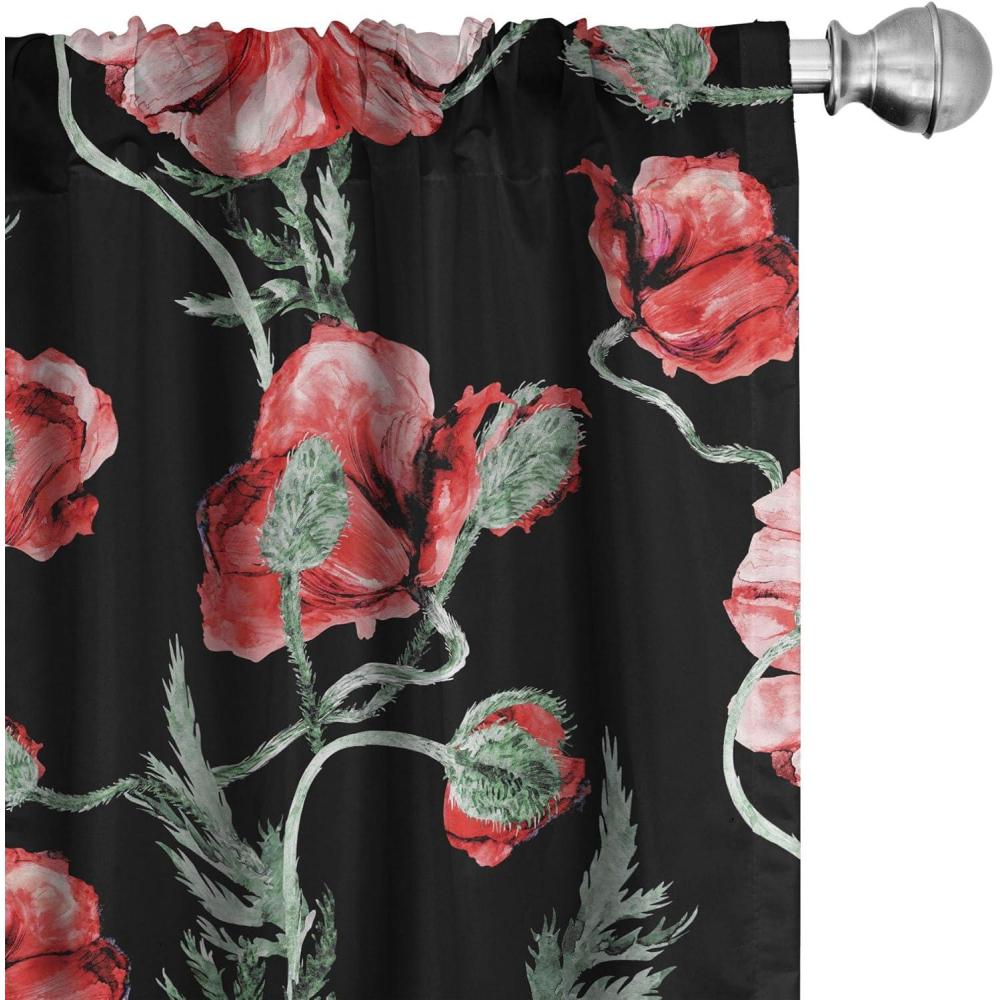 imageAmbesonne Leaf Print Curtains Neutral Toned Woodland Branches Leaves Design on Grunge Striped Back Window Treatments 2 Panel Set for Living Room Bedroom Pair of 28quot x 95quot Grey Teal Pale RedwoodDark Coral Green