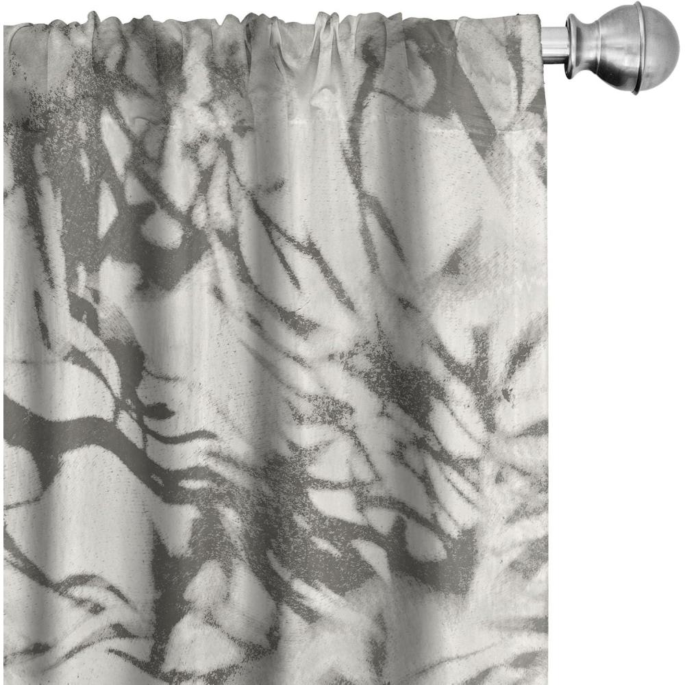 imageAmbesonne Leaf Print Curtains Neutral Toned Woodland Branches Leaves Design on Grunge Striped Back Window Treatments 2 Panel Set for Living Room Bedroom Pair of 28quot x 95quot Grey Teal Pale RedwoodIvory and Dimgray
