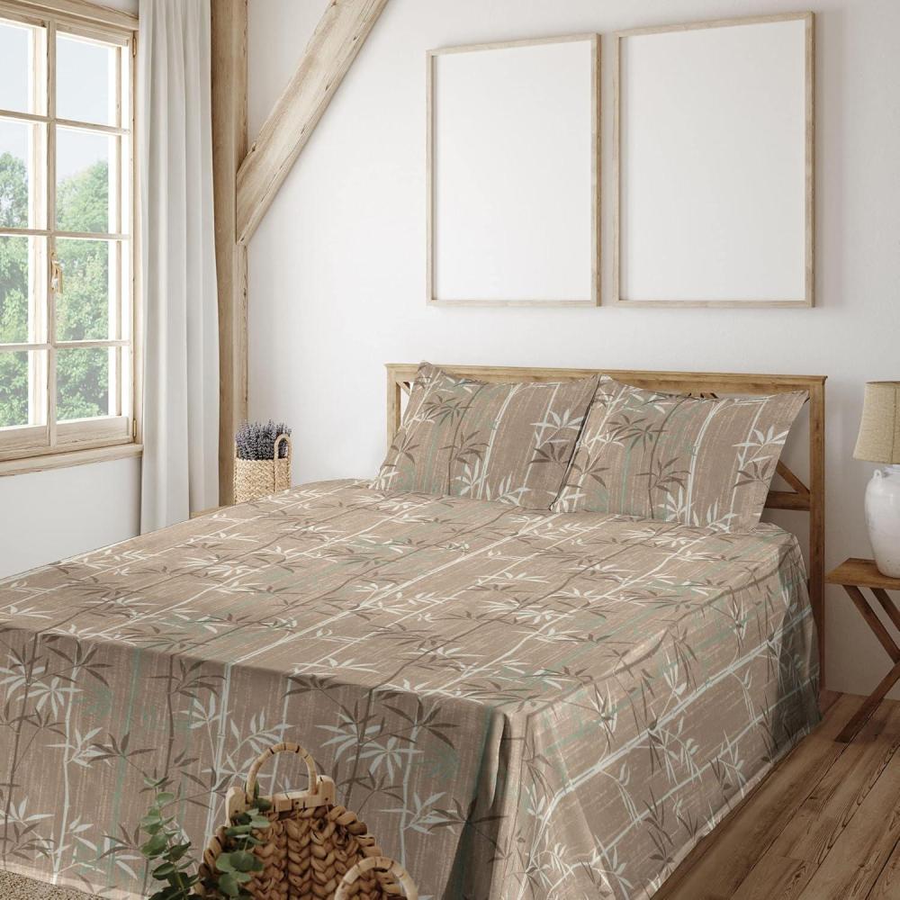imageAmbesonne Meadow Vibes Sheet Set Line Art Neutral Colors Boho Pampas Design on Geometric Back Print Fitted and Flat Sheet with Pillowcase Bedding Accent 3 Piece Set Twin Pale Salmon Off WhiteSea Green Dark Mustard