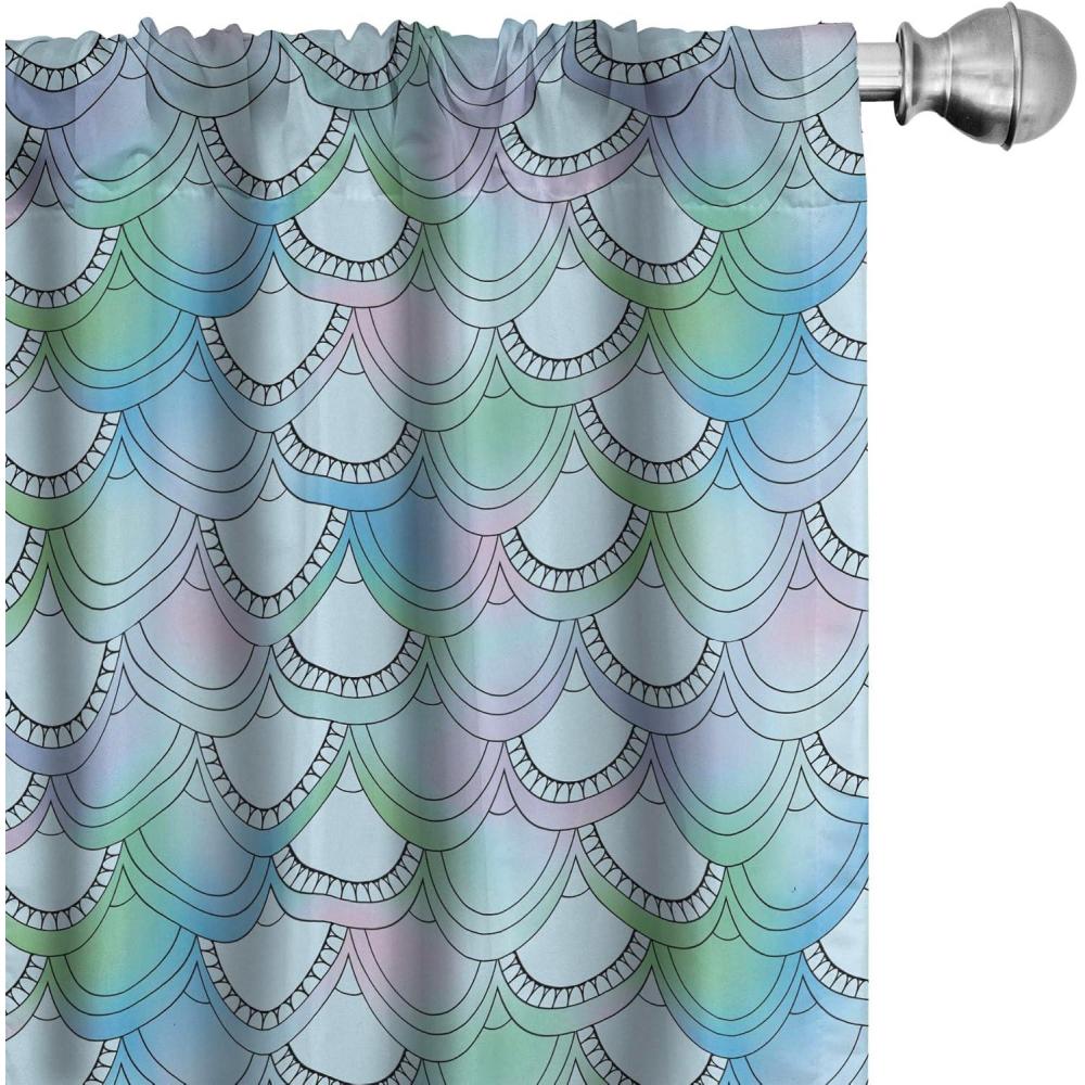 imageAmbesonne Moroccan Window Curtains Old Fashioned Eastern Style Mosaic Composition Folk Mandala Motifs Lightweight Decor 2Panel Set with Rod Pocket Pair of  28quot x 95quot Turquoise OrangeTurquoise Green