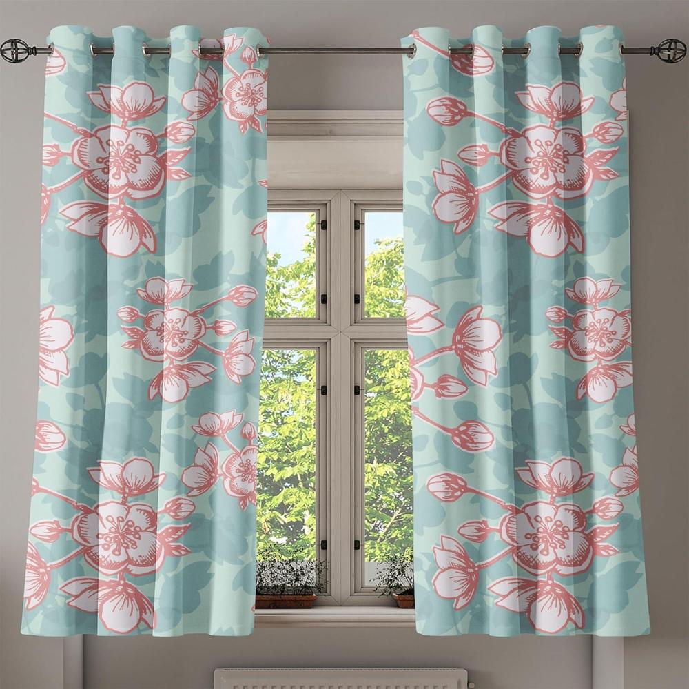 imageAmbesonne Moth Boho Grommet Curtain Neutral Chocolate Tones Wingy Animals with Cosmic Stars Moons and Stripes Print Decorative 2Panel Window Drapes for Bedroom Living Room 50quot x 72quot Sepia BeigePale Seafoam Coral and White