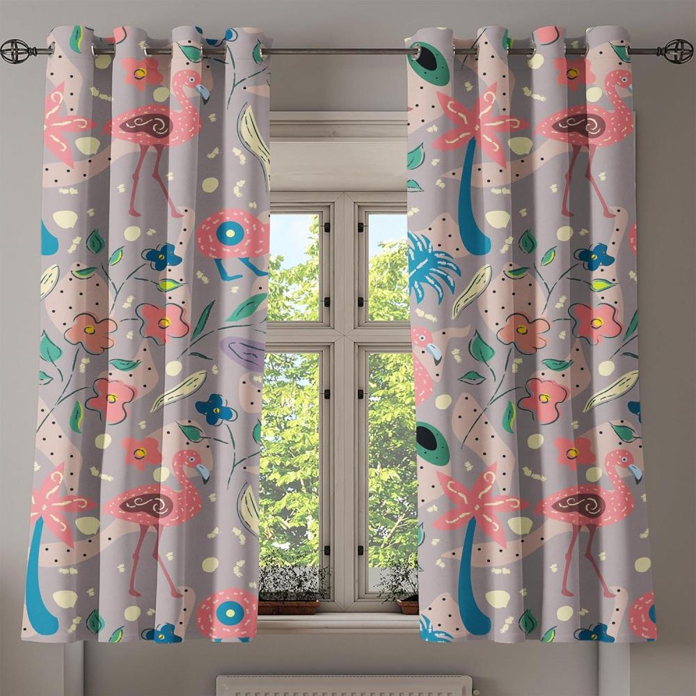 imageAmbesonne Moth Boho Grommet Curtain Neutral Chocolate Tones Wingy Animals with Cosmic Stars Moons and Stripes Print Decorative 2Panel Window Drapes for Bedroom Living Room 50quot x 72quot Sepia BeigeCoral and Dark Cadet Blue