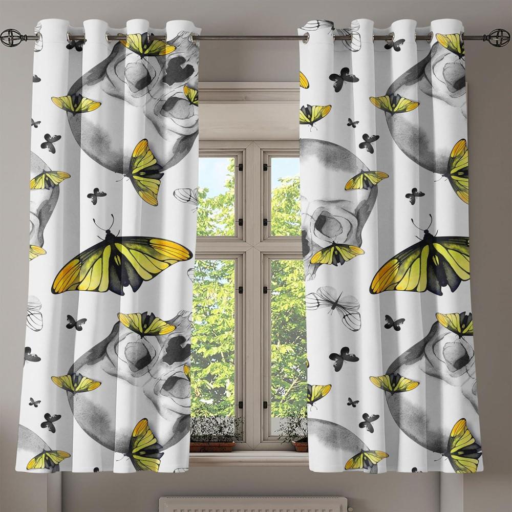 imageAmbesonne Moth Boho Grommet Curtain Neutral Chocolate Tones Wingy Animals with Cosmic Stars Moons and Stripes Print Decorative 2Panel Window Drapes for Bedroom Living Room 50quot x 72quot Sepia BeigeOff White Pale Green