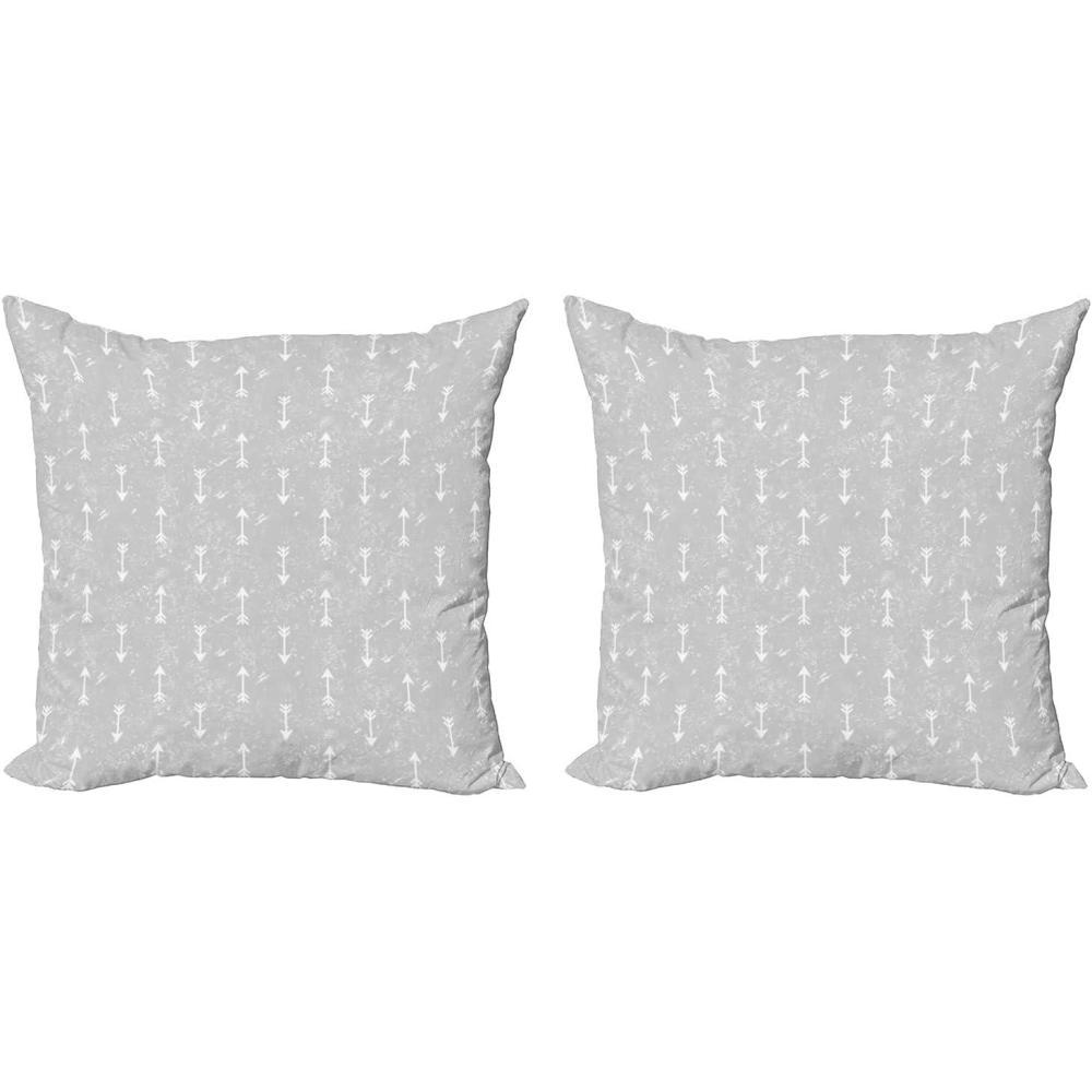 imageAmbesonne Neutral Decorative Throw Pillow Case Pack of 2 Grey and Grunge Style Up and Down Cursors Pattern Tribal Art Monochrome Couch Bedroom Living Room Cushion Cover 16quot Pale Taupe and White24
