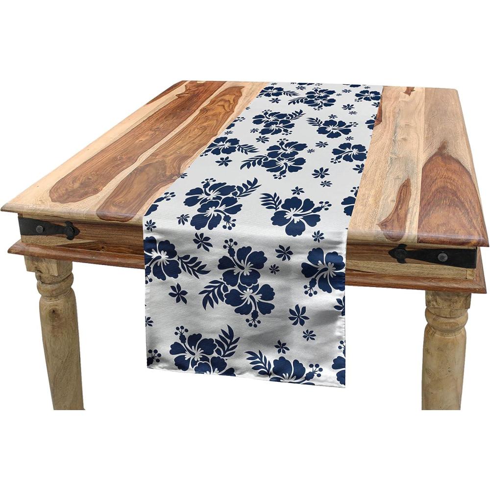 imageAmbesonne Plaid Table Runner RetroModern Style Checkered Pattern Squares and Stripes Abstract Old Fashioned Rectangle Scarf for Dining Room Kitchen Table Setting Decor 12quot X 120quot Orange WhiteNavy Blue White
