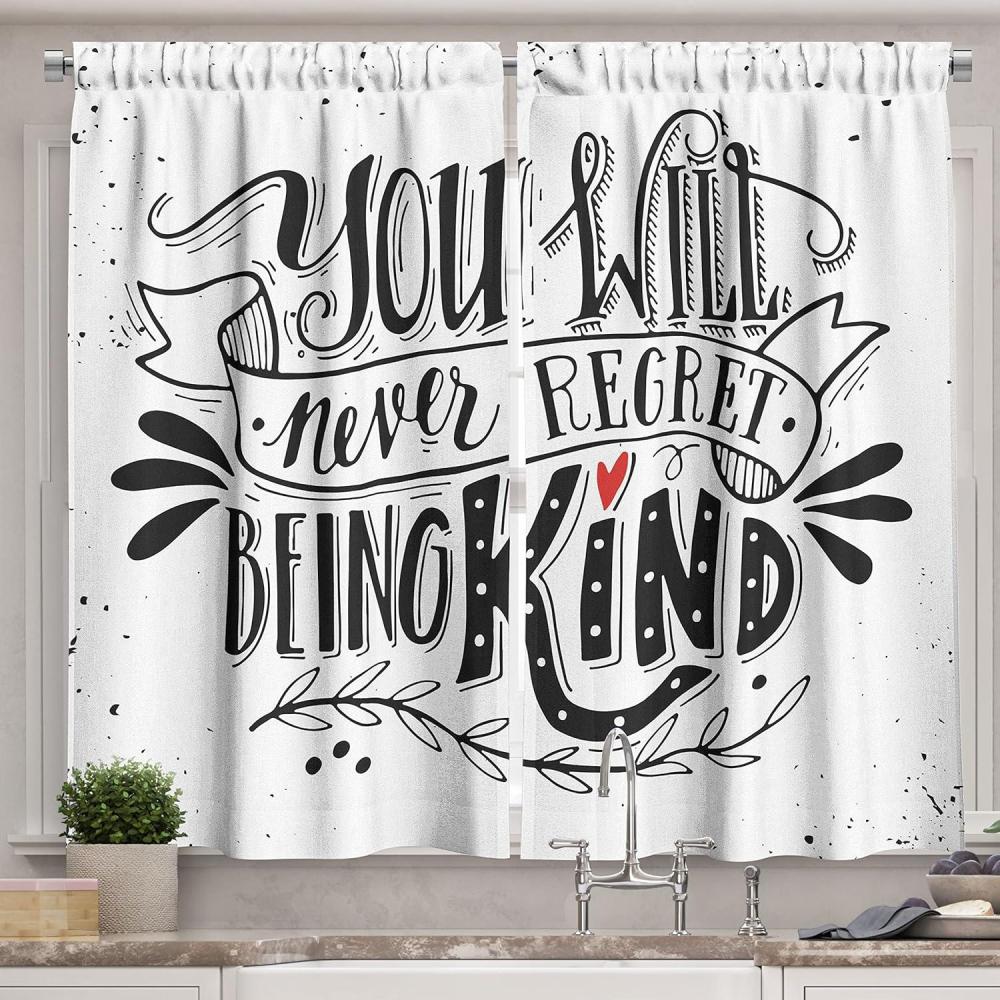 imageAmbesonne Retro Kitchen Curtains Classical Plaid Pattern Scottish Striped Tartan Traditional Graphic Illustration Window Drapes 2 Panel Set for Kitchen Cafe Decor 55quot X 39quot Vermilion BlackBlack White