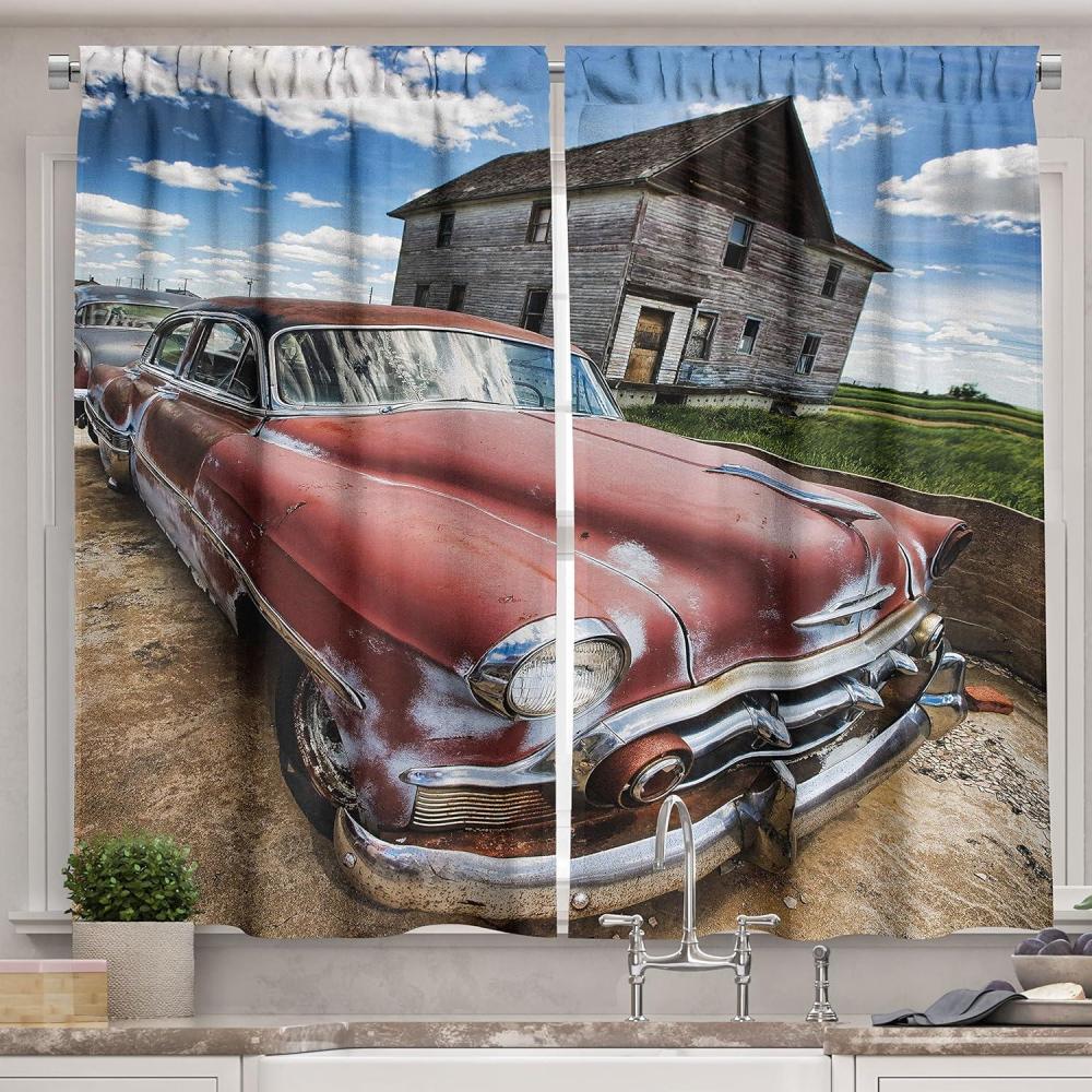 imageAmbesonne Retro Kitchen Curtains Classical Plaid Pattern Scottish Striped Tartan Traditional Graphic Illustration Window Drapes 2 Panel Set for Kitchen Cafe Decor 55quot X 39quot Vermilion BlackSky Blue and Red