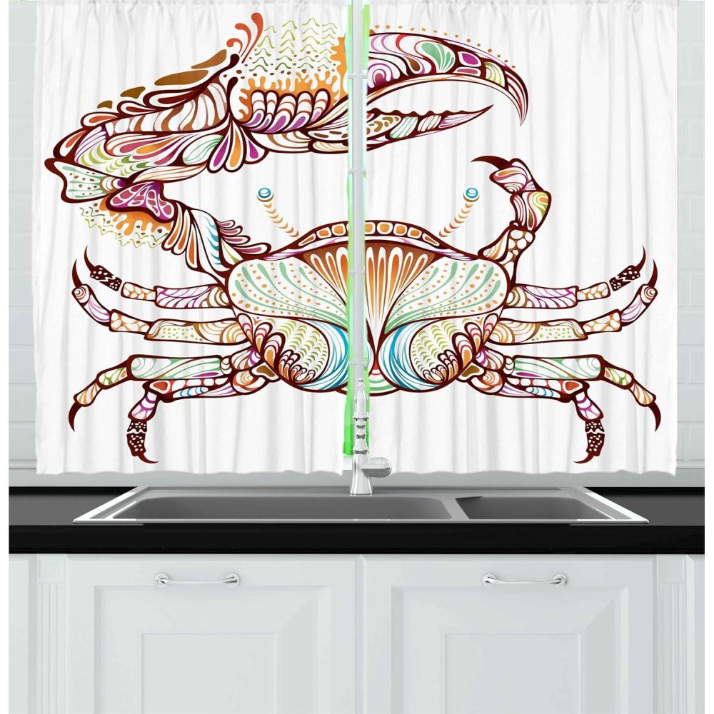 imageAmbesonne Retro Kitchen Curtains Classical Plaid Pattern Scottish Striped Tartan Traditional Graphic Illustration Window Drapes 2 Panel Set for Kitchen Cafe Decor 55quot X 39quot Vermilion BlackChestnut Brown