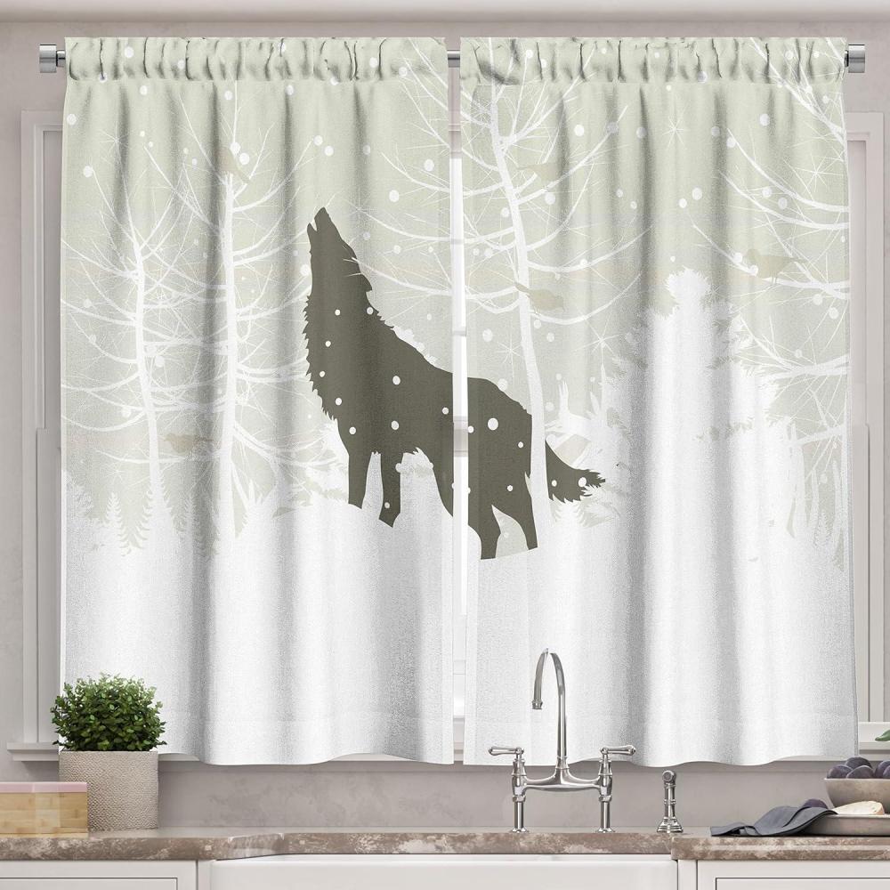 imageAmbesonne Retro Kitchen Curtains Classical Plaid Pattern Scottish Striped Tartan Traditional Graphic Illustration Window Drapes 2 Panel Set for Kitchen Cafe Decor 55quot X 39quot Vermilion BlackEggshell Army Green White