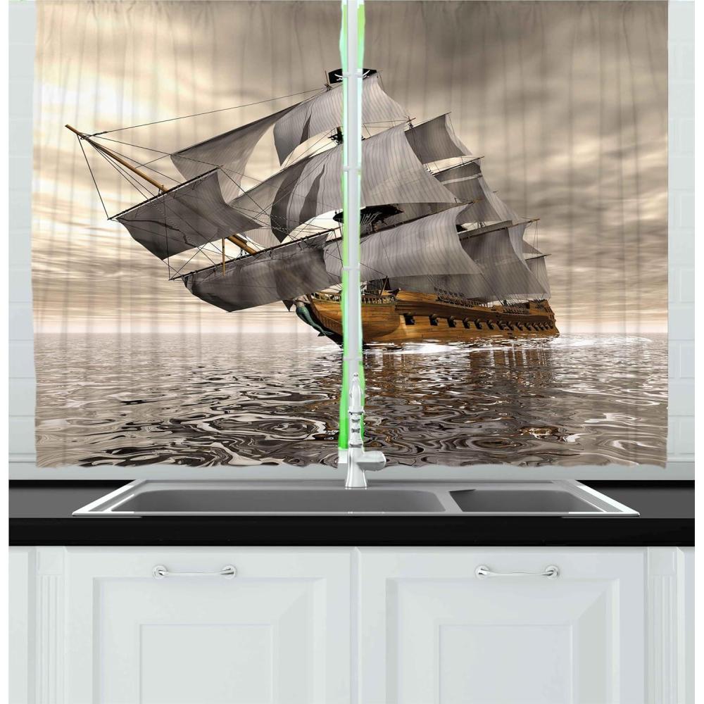 imageAmbesonne Retro Kitchen Curtains Classical Plaid Pattern Scottish Striped Tartan Traditional Graphic Illustration Window Drapes 2 Panel Set for Kitchen Cafe Decor 55quot X 39quot Vermilion BlackCoffee Grey
