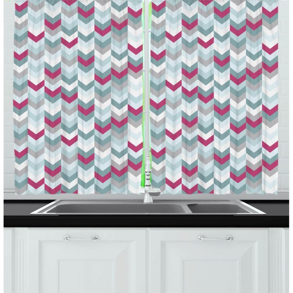 imageAmbesonne Rustic Long Kitchen Curtains Image of Wooden Planks with Screws and Nails Farmhouse Theme Log Cabin Print Two Panels Drapes with Rod Pocket Room Decor 55quot x 45quot Brown GreyTurquoise Pale Grey Magenta