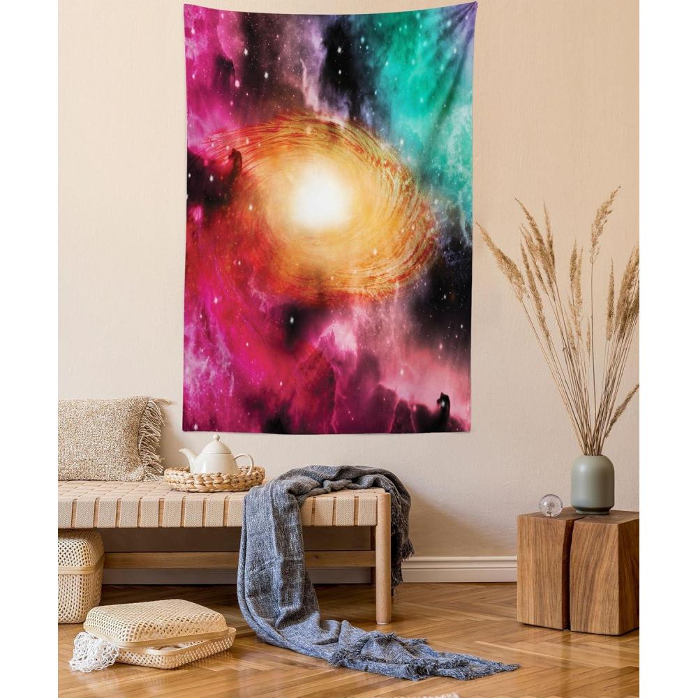 imageAmbesonne Rustic Tapestry Close Line of Poppy Petals Field Meadow Summer Holiday Sun Plant Floral Theme Wide Wall Hanging for Bedroom Living Room Dorm 60quot X 40quot Orange BrownBlack Pink