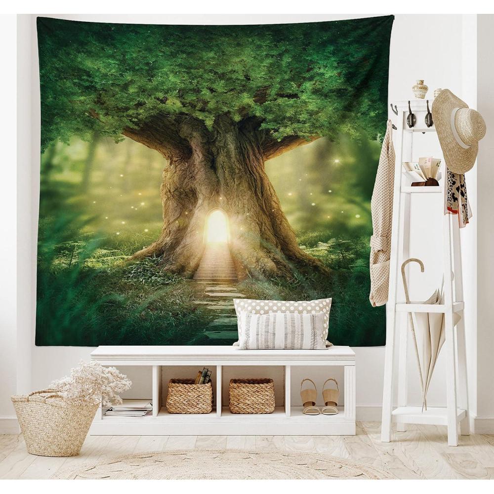 imageAmbesonne Rustic Tapestry Close Line of Poppy Petals Field Meadow Summer Holiday Sun Plant Floral Theme Wide Wall Hanging for Bedroom Living Room Dorm 60quot X 40quot Orange BrownGreen Pale Yellow