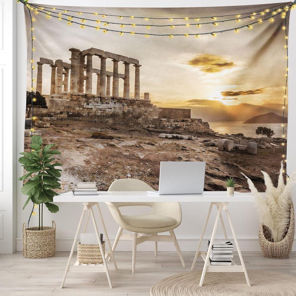 imageAmbesonne Rustic Tapestry Close Line of Poppy Petals Field Meadow Summer Holiday Sun Plant Floral Theme Wide Wall Hanging for Bedroom Living Room Dorm 60quot X 40quot Orange BrownBeige Taupe